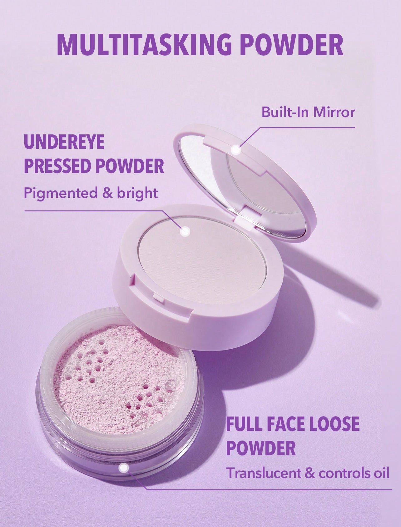 Sheglam Insta-Ready Face & Under Eye Setting Powder Duo-Taro