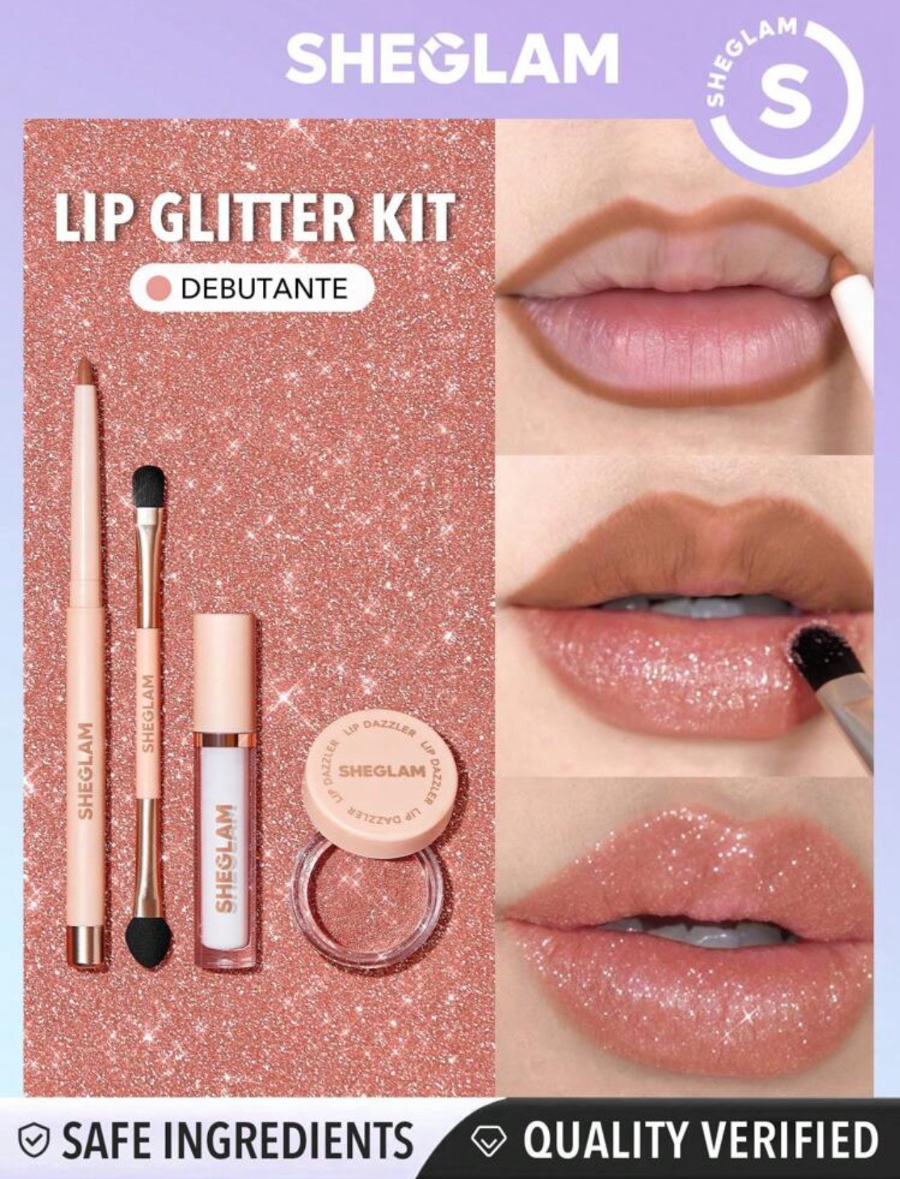 Sheglam glitter lipkit