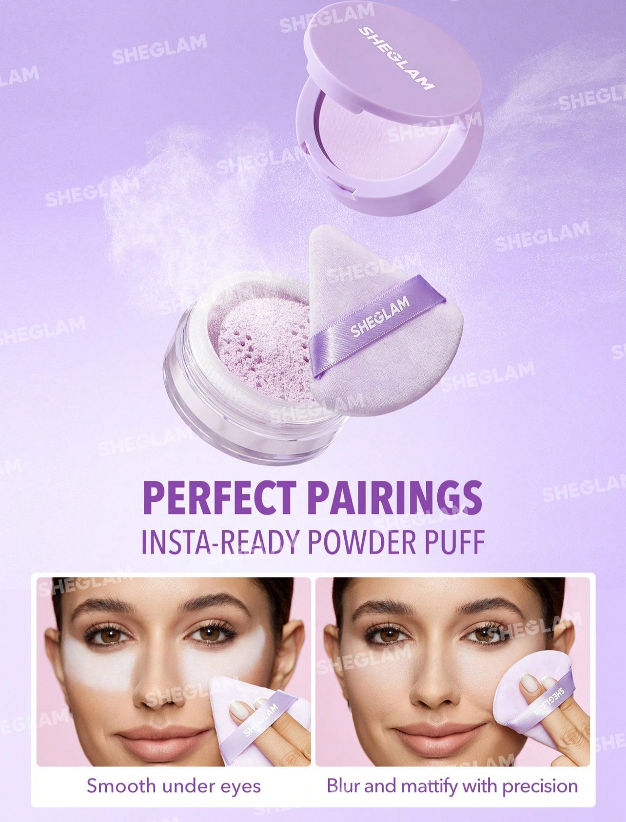 Sheglam Insta-Ready Face & Under Eye Setting Powder Duo-Taro