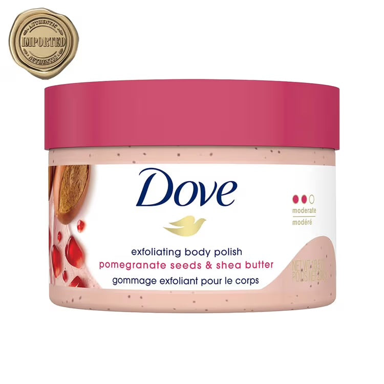 Dove Exfoliating Body Polish scrub Pomegranate Seeds And Shea Butter 298g