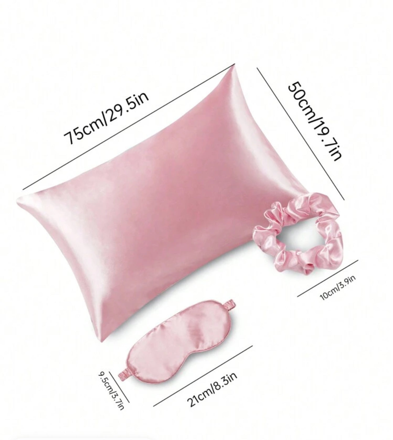 Satin set(pillowcase,eyemask,scrunchie)