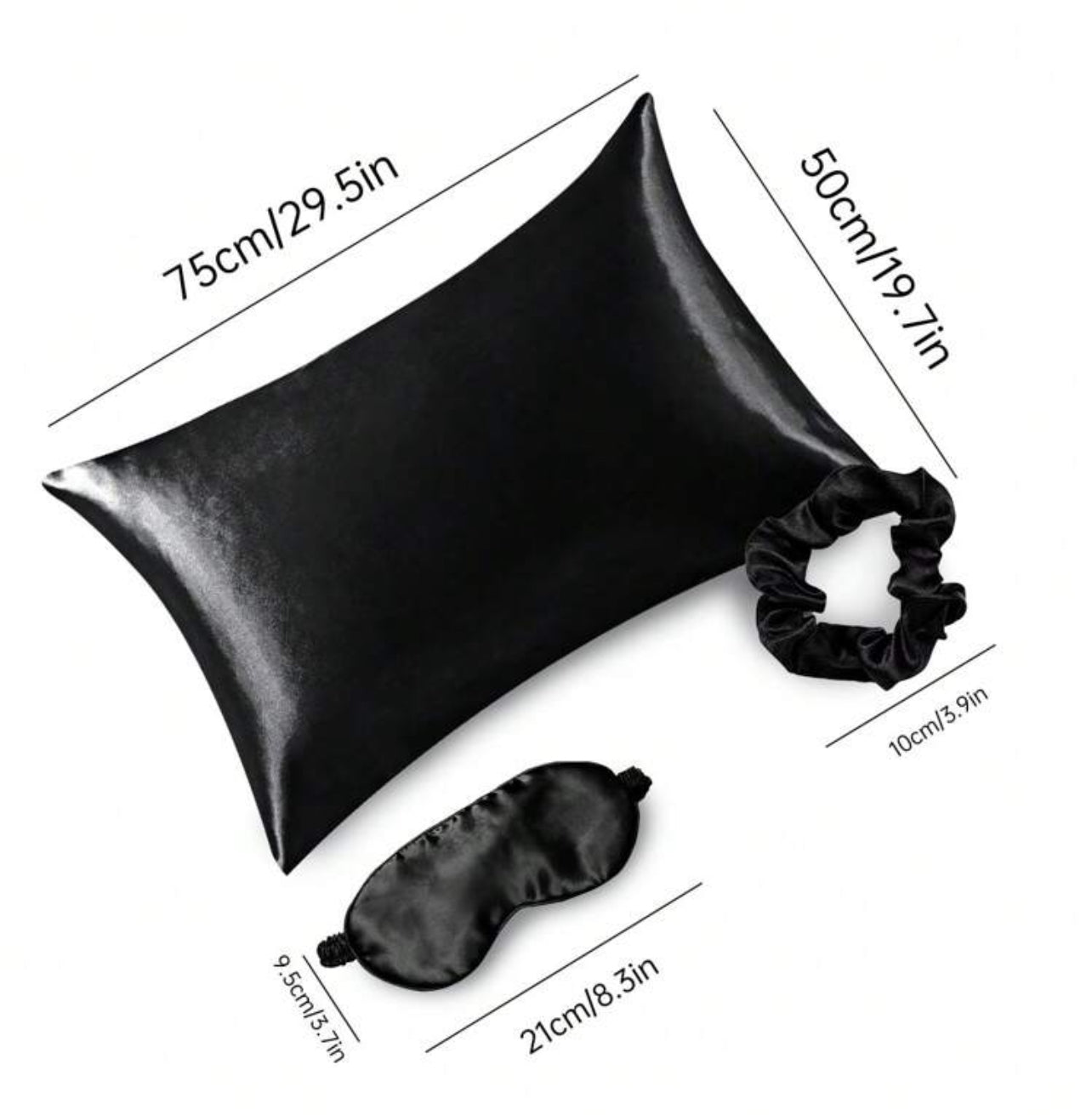Satin set (Pillow case,eyemask,scrunchie )