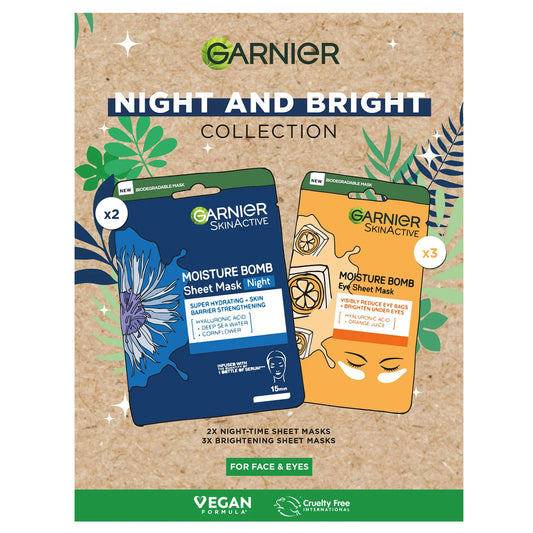 Garnier night & bright mask collection