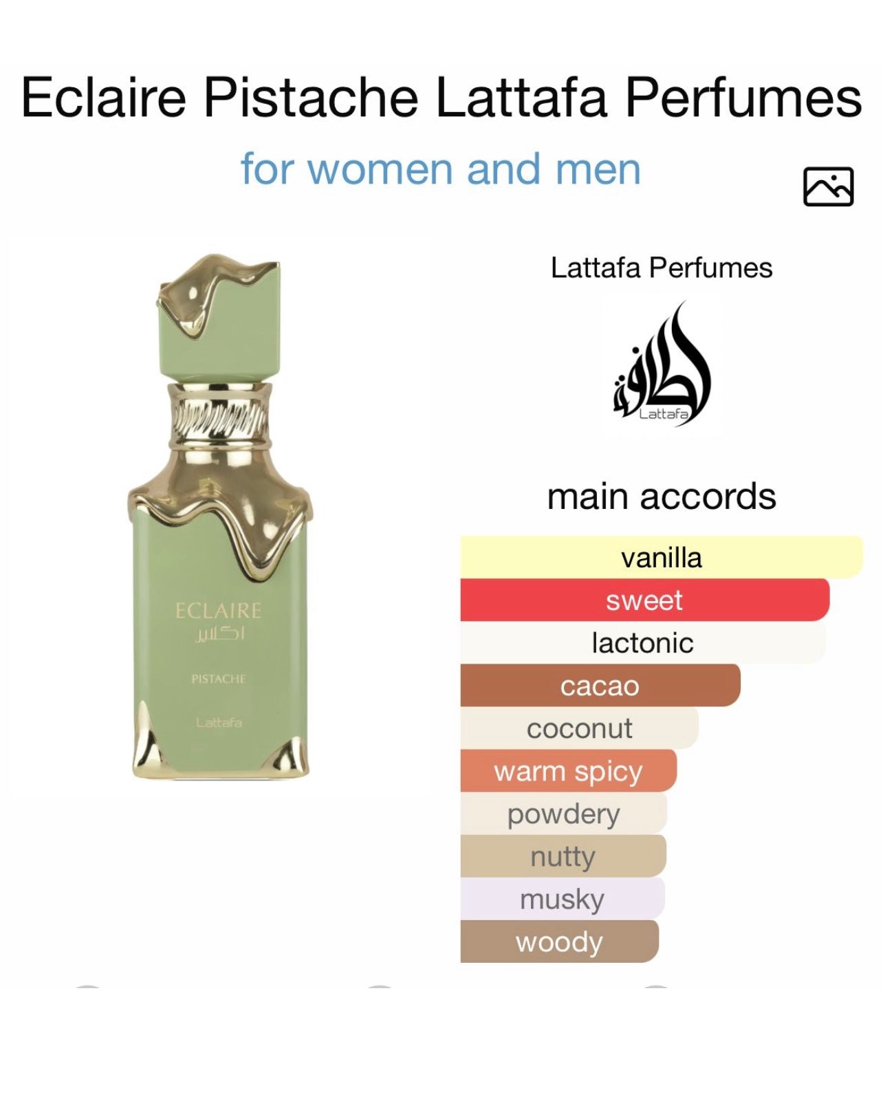 Lattafa eclaire pistachio perfume