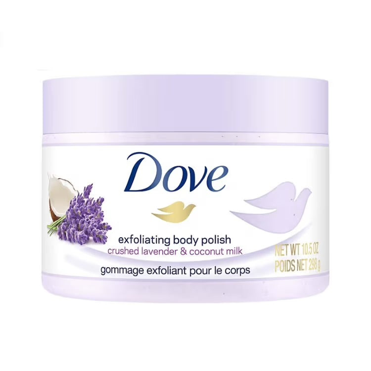 Dove Exfoliating Body Polish Scrub With Crushed Lavender And Coconut Milk 298g