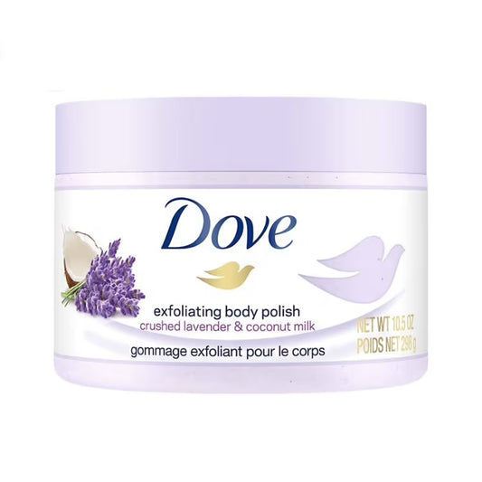 Dove Exfoliating Body Polish Scrub With Crushed Lavender And Coconut Milk 298g