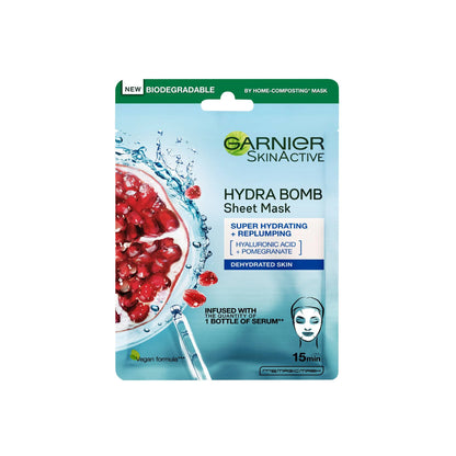Garnier Hydra Bomb Pomegranate Super Hydrating & Replumping Tissue Face Mask for Dehydrated Skin