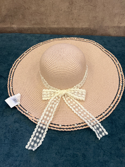 Beach hat baby pink