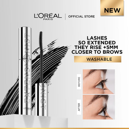 Loreal Paris Telescopic Extensionist Mascara for 24H Long-Lasting Curl, Volume, and Exceptional Lengthening Eyelashes with Eyelash-Extension Effect