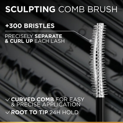 Loreal Paris Telescopic Extensionist Mascara for 24H Long-Lasting Curl, Volume, and Exceptional Lengthening Eyelashes with Eyelash-Extension Effect