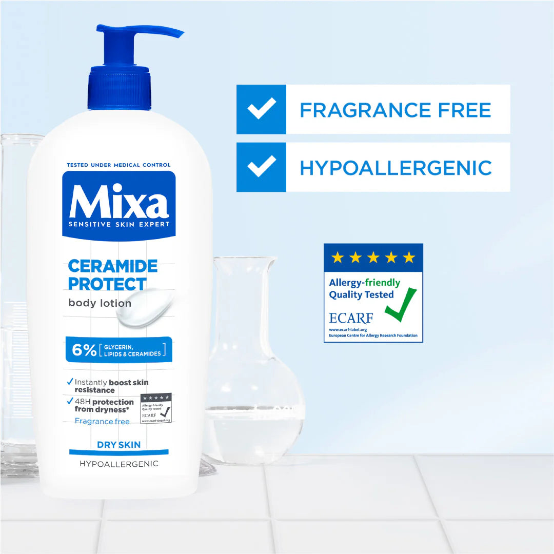 Mixa Ceramide Protect Body Lotion - For Dry, Very Dry and Sensitive Skin With 6% Glycerin, Lipids & Ceramides 250ml