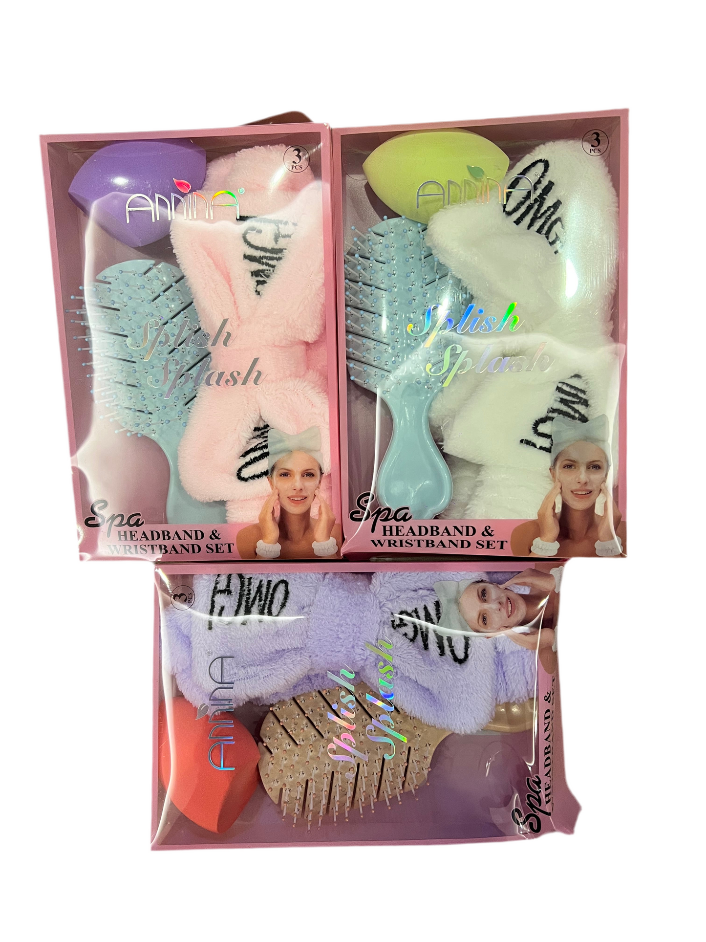 Head band set with hair brush & sponge