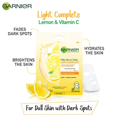 Garnier Fast Bright Vitamin C Brightening Tissue Mask For Uneven & Dull Skin