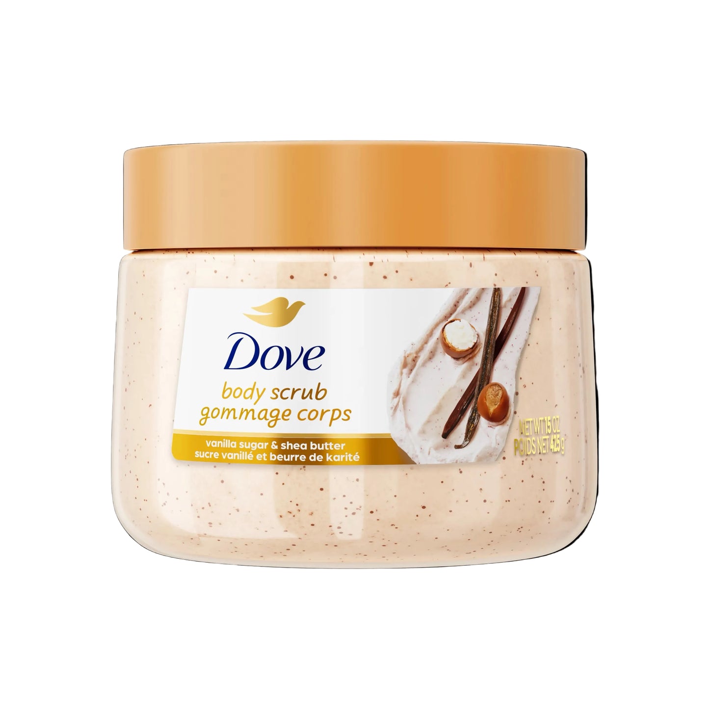 Dove vanilla sugar & shea butter body scrub 425g
