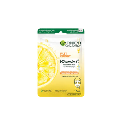 Garnier Fast Bright Vitamin C Brightening Tissue Mask For Uneven & Dull Skin
