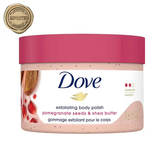 Dove Exfoliating Body Polish scrub Pomegranate Seeds And Shea Butter 298g