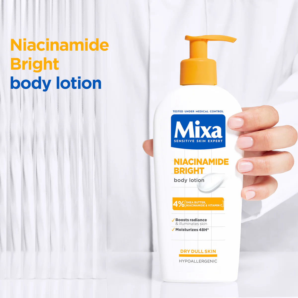 Mixa Niacinamide Bright Body Lotion For Dry & Dull Skin in Need of Unifying With Shea Butter, Niacinamide & Vitamin C 250ml