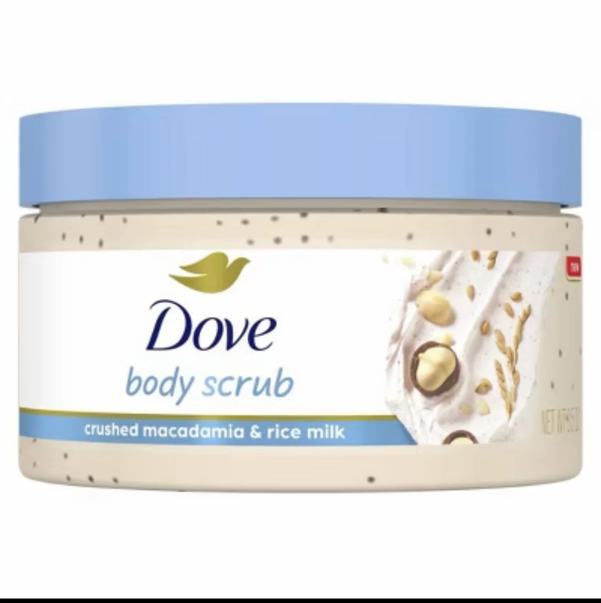 Dove crushed macadamia & ricemilk body scrub 100g