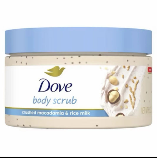 Dove crushed macadamia & ricemilk body scrub 100g