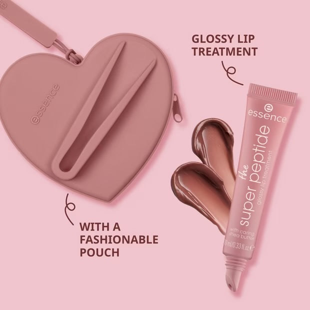 Essence the super peptide glossy lip treatment + pouch set