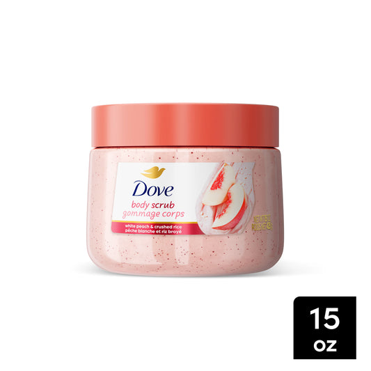 Dove white peach &crushed rice body scrub 425g