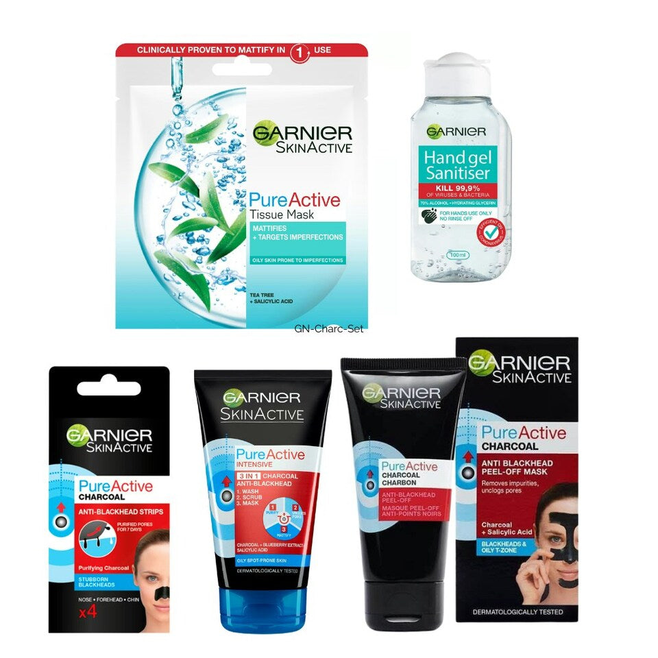 Garnier charcoal skin active set